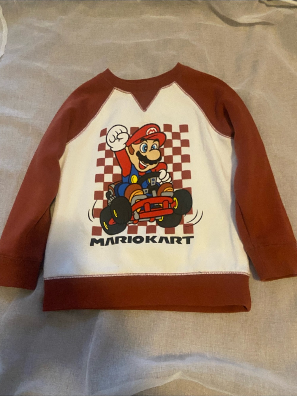 Old Navy Kids' Red & White Mario Kart Graphic Sweatshirt
